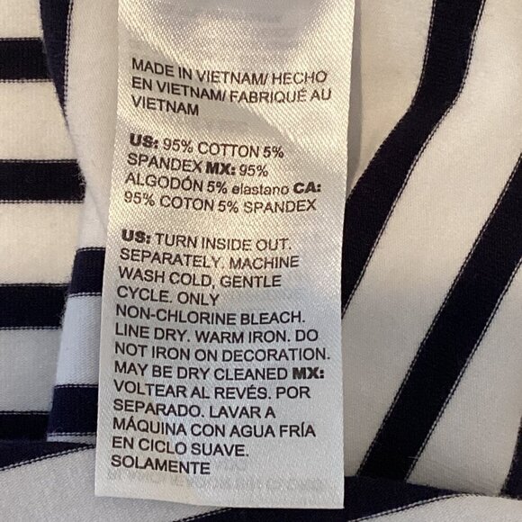 Chico's Breton Stripe Knit Top Sz 2 (L/12) Smock Shoulder Bell-Flare Sleeve 296H - Picture 12 of 12